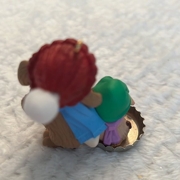 Vintage Resin Collectible Christmas Ornaments Birds, Bunnies, Racoon Set of 3 - Picture 5 of 7